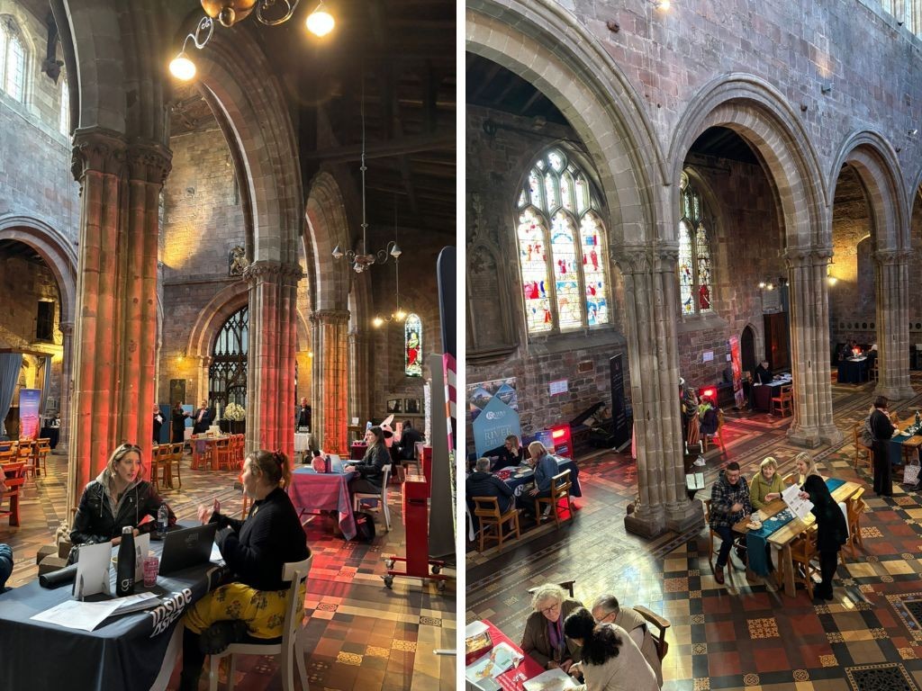 Two venue images inside St Mary's Church